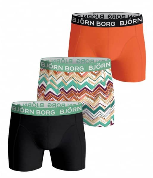 Björn Borg Underbukser 3pak | Cotton Stretch | Sort/Orange/Multi