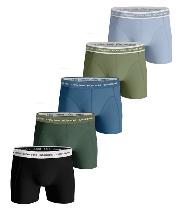 Björn Borg Underbukser 5pak | Essential | Sort/Blå/Grøn