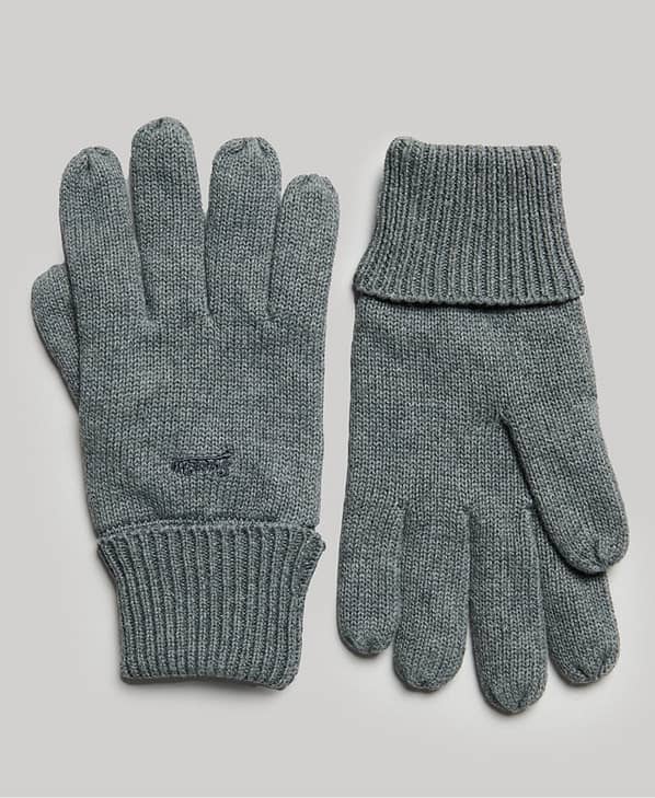 Superdry Handsker | Knitted Logo Gloves | Rich Charcoal Mari