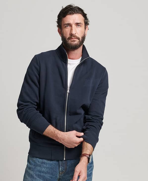 Superdry Sweatshirt m. Lynlås | Essential Logo Zip Track Top | Eclipse Navy
