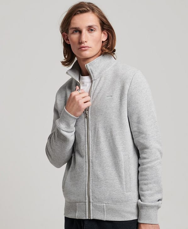 Superdry Sweatshirt m. Lynlås | Essential Logo Zip Track Top | Athletic Grey Marl