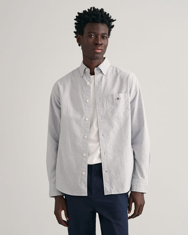 Gant Skjorte | Reg Oxford Banker Stripe Shirt