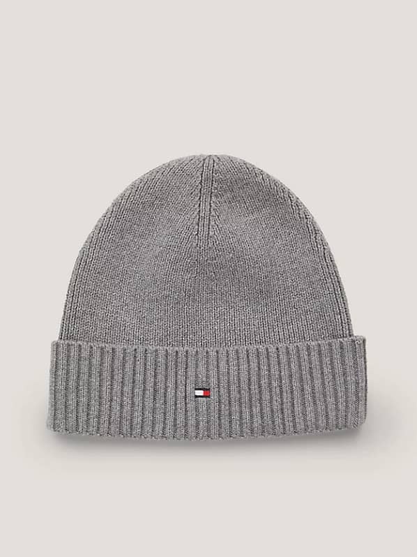 Tommy Hilfiger Hue | Essential Flag Beanie | Mid Grey Heather