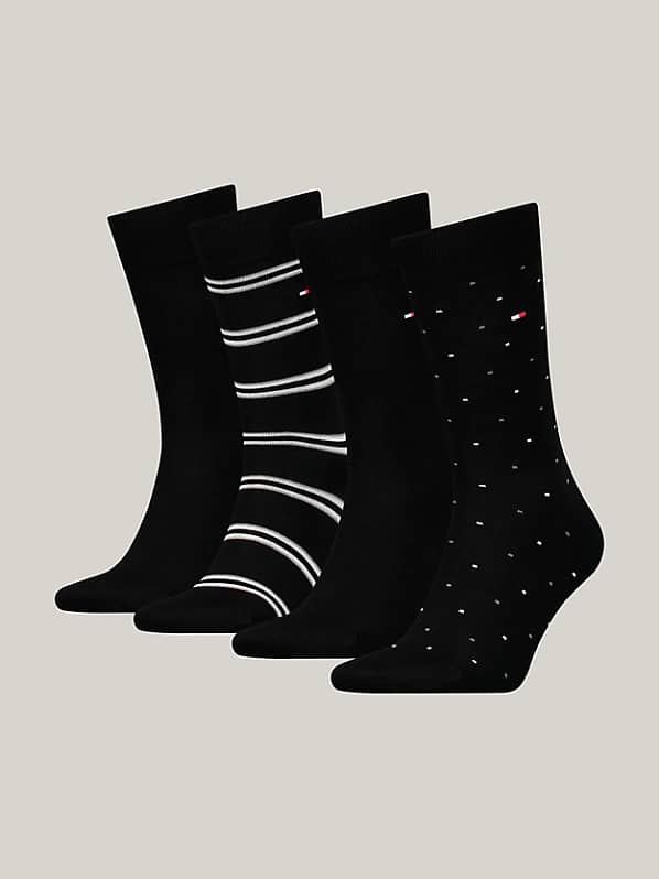 Tommy Hilfiger Strømper m. Gaveæske | 4Pak | Black