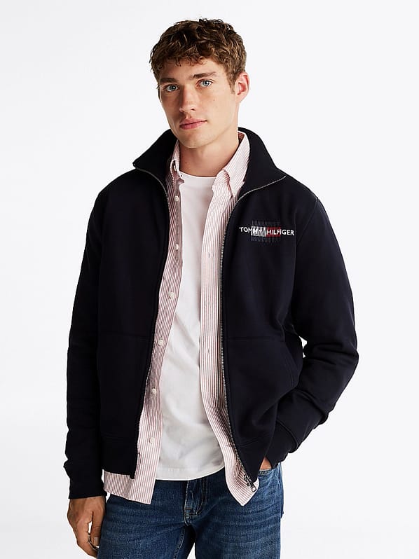 Tommy Hilfiger Sweatshirt m. Lynlås | Hilfiger Flag Embro